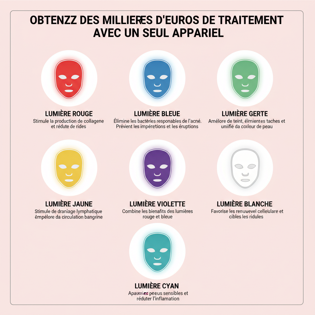 Les 7 couleurs LED et leurs bienfaits en français