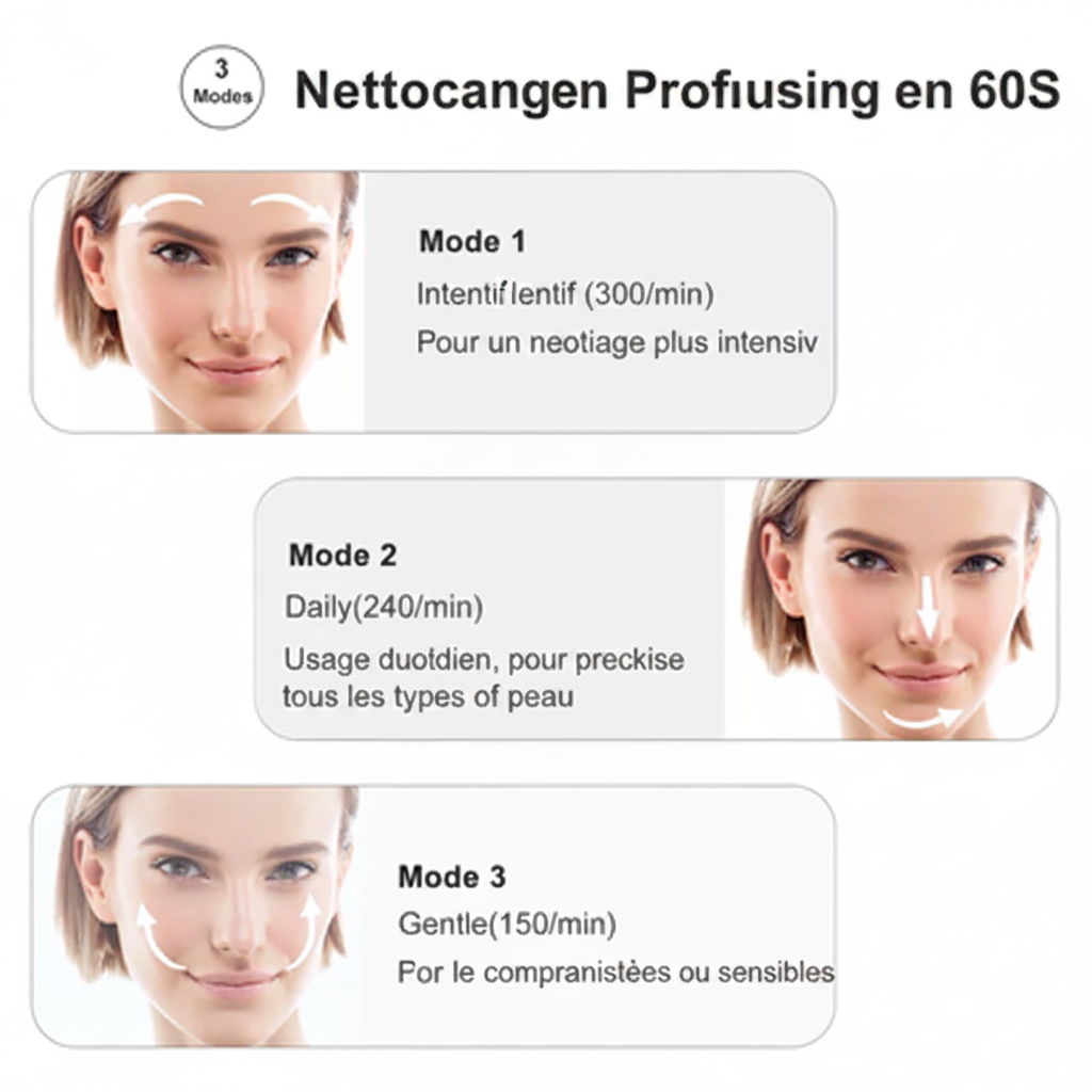 3 modes de nettoyage en 60 secondes en français